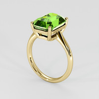 6.45 Ct. Green Peridot Ring, 18K Yellow Gold 2