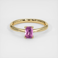 0.54 Ct. Pink Sapphire Ring, 18K Yellow Gold 1