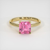 1.52 Ct. Pink Sapphire Ring, 18K Yellow Gold 1