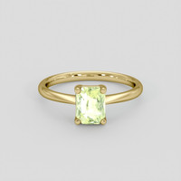 1.73 Ct. Yellowish Green Sapphire Ring, 18K Yellow Gold 1