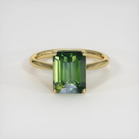 5.05 Ct. Green Sapphire Ring, 18K Yellow Gold 1