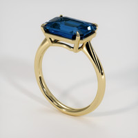 4.27 Ct. Blue Sapphire Ring, 18K Yellow Gold 2
