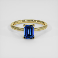 1.10 Ct. Blue Sapphire Ring, 18K Yellow Gold 1