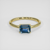 1.56 Ct. Greenish Blue Sapphire Ring, 18K Yellow Gold 1