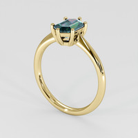 1.31 Ct. Bluish Green Sapphire Ring, 18K Yellow Gold 2
