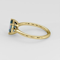 1.31 Ct. Bluish Green Sapphire Ring, 18K Yellow Gold 4