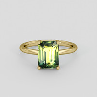 3.02 Ct. Bi Color Sapphire Ring, 18K Yellow Gold 1