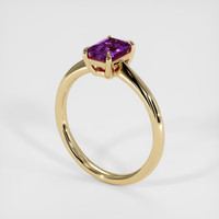 0.91 Ct. Pinkish Purple Sapphire Ring, 18K Yellow Gold 2