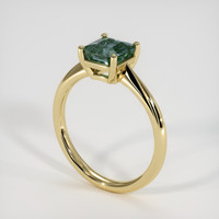 2.05 Ct. Greenish Blue Sapphire Ring, 18K Yellow Gold 2