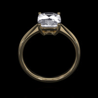 3.29 Ct. White Sapphire Ring, 18K Yellow Gold 3
