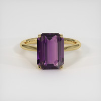 4.43 Ct. Purple Sapphire Ring, 18K Yellow Gold 1