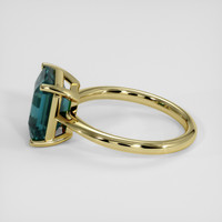 5.03 Ct. Bluish Green Sapphire Ring, 18K Yellow Gold 4