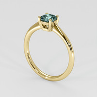0.85 Ct. Greyish Blue Sapphire Ring, 18K Yellow Gold 2