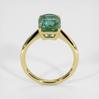 4.18 Ct. Bluish Green Sapphire Ring, 18K Yellow Gold 3