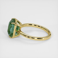 4.18 Ct. Bluish Green Sapphire Ring, 18K Yellow Gold 4