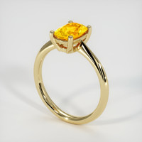 1.29 Ct. Yellowish Orange Sapphire Ring, 18K Yellow Gold 2