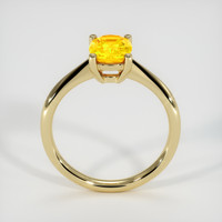 1.29 Ct. Yellowish Orange Sapphire Ring, 18K Yellow Gold 3