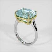 11.02 Ct. Greenish Blue Sapphire Ring, 14K Yellow & White 2
