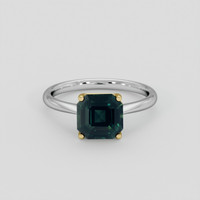 3.01 Ct. Green Sapphire Ring, 14K Yellow & White 1