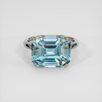 11.02 Ct. Greenish Blue Sapphire Ring, 18K Yellow & White 1