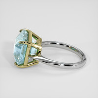 11.02 Ct. Greenish Blue Sapphire Ring, 18K Yellow & White 4