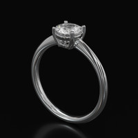 0.90 Ct. White Sapphire Ring, Platinum 950 2