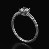 0.84 Ct. White Sapphire Ring, Platinum 950 2