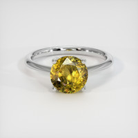 2.10 Ct. Yellowish Green Sphene (Titanite) Ring, 10K White Gold 1