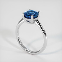 2.28 Ct. Blue Sapphire Ring, 10K White Gold 2