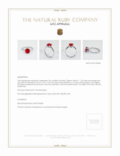 Ruby Ring 1.25 Ct., 14K White Gold Appraisal
