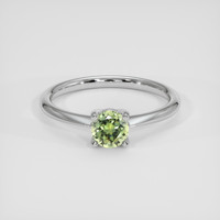 0.56 Ct. Yellowish Green Sapphire Ring, 14K White Gold 1