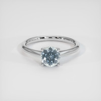 1.25 Ct. Bluish Green Sapphire Ring, 14K White Gold 1