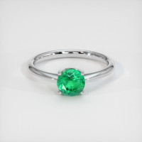 0.82 Ct. Emerald Ring, 18K White Gold 1