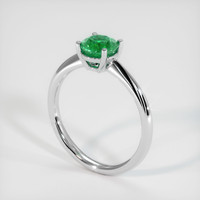 0.82 Ct. Emerald Ring, 18K White Gold 2