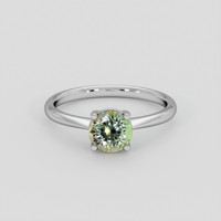 1.16 Ct. Yellowish Green Sapphire Ring, 18K White Gold 1