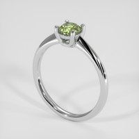 0.56 Ct. Yellowish Green Sapphire Ring, 18K White Gold 2