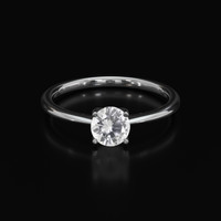 0.84 Ct. White Sapphire Ring, 18K White Gold 1