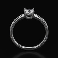 0.84 Ct. White Sapphire Ring, 18K White Gold 3