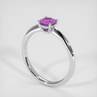 0.68 Ct. Purplish Pink Sapphire Ring, 18K White Gold 2