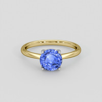 1.74 Ct. Blue Sapphire Ring, 14K White & Yellow 1