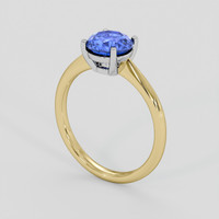1.74 Ct. Blue Sapphire Ring, 14K White & Yellow 2