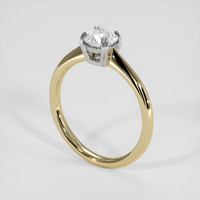 0.84 Ct. White Sapphire Ring, 14K White & Yellow 2
