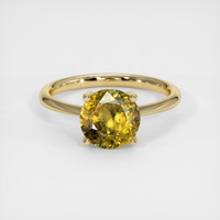 2.10 Ct. Yellowish Green Sphene (Titanite) Ring, 10K Yellow Gold 1