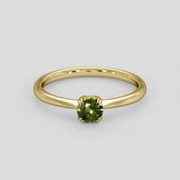 0.39 Ct. Green Sapphire Ring, 10K Yellow Gold 1