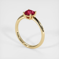 0.94 Ct. Ruby Ring, 14K Yellow Gold 2