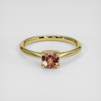 0.71 Ct. Pinkish Brown Sapphire Ring, 14K Yellow Gold 1