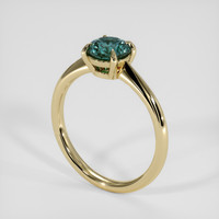 1.20 Ct. Bluish Green Sapphire Ring, 14K Yellow Gold 2