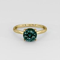 2.10 Ct. Bluish Green Sapphire Ring, 14K Yellow Gold 1