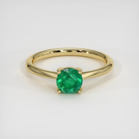 0.90 Ct. Emerald Ring, 18K Yellow Gold 1