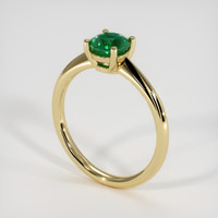 0.90 Ct. Emerald Ring, 18K Yellow Gold 2